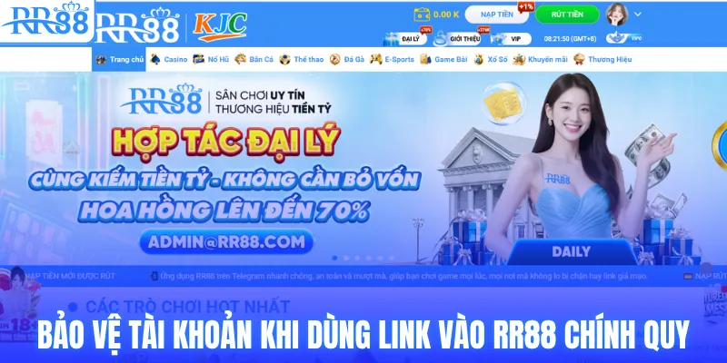 Bảo vệ tài khoản khi dùng link vào RR88 chính quy